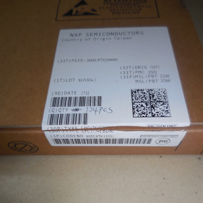 Van LPC1754FBD80 QFP80 Microcontroller van Spaanderic Van geïntegreerde schakelingen Gloednieuwe Originele Ongebruikt