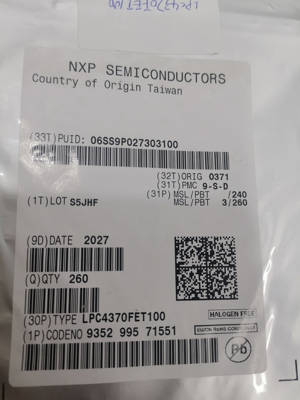 LPC4370FET100    100-TFBGA   Microcontroller van Spaanderic van geïntegreerde schakelingen Gloednieuwe Originele Ongebruikt